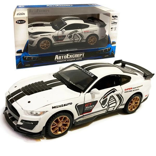 Машинка металева дитяча Ford Mustang Shelby GT500 Super Snake Auto Expert Білий 27160 фото