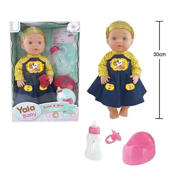 Пупс функциональный с горшком и аксессуарами Yale Baby 30 см Вид 2 32896 фото