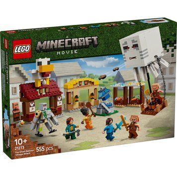 Конструктор Лего майнкрафт Напад на село з повітряною кулею Гаст Lego Minecraft 555 деталей (21273) 43534 фото