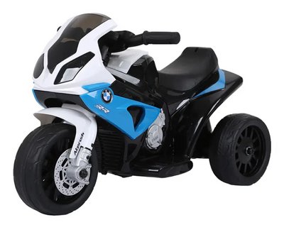 Дитячий Електромотоцикл триколісний BMW Чорний з блакитним 30555 фото