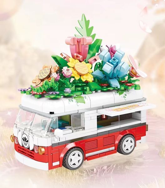 Конструктор для дітей Фургончик із квітами Flower 457 деталей 38625 фото