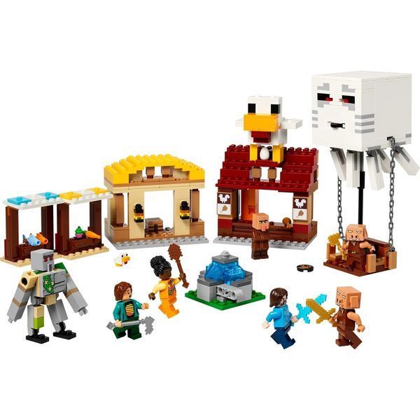 Конструктор Лего майнкрафт Напад на село з повітряною кулею Гаст Lego Minecraft 555 деталей (21273) 43534 фото