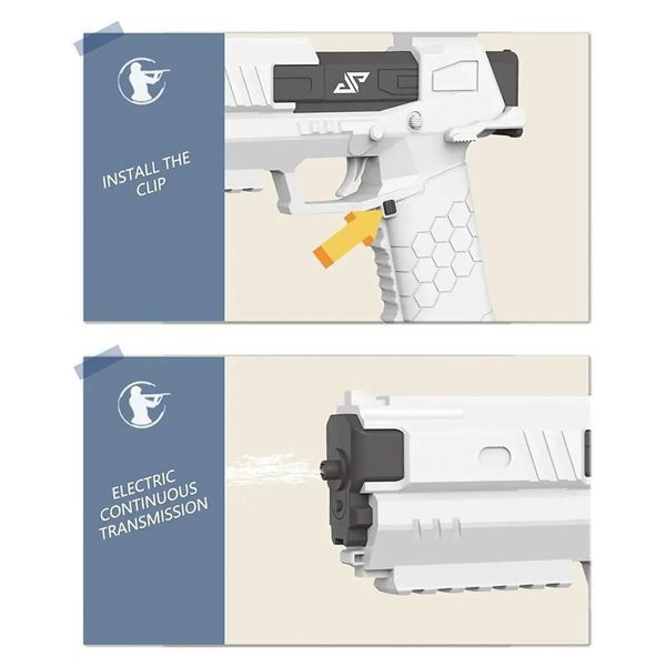 Электрический водный пистолет на аккумуляторе с 2-мя резервуарами Water Gun Белый 39960 фото