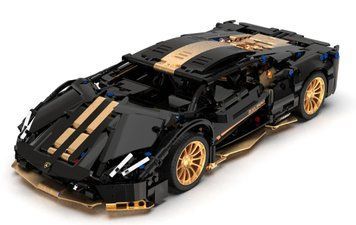 Конструктор машинка Super Car Lamborghini LP780&nbsp;Block Racing TuoMu 1309 деталі Чорний 36201 фото