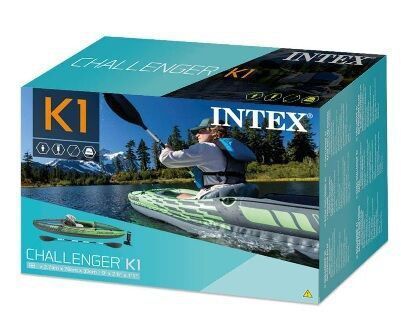 Надувная Лодка Байдарка с веслами Интекс Intex Challenger K1, 274 х 76 х 33 Одноместная 28502 фото