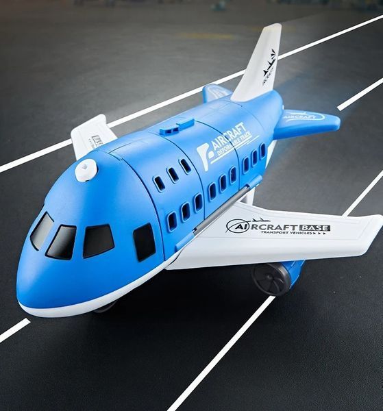 Іграшковий літак Паркінг розкладний на батарейках з машинками Aircraft Блакитний 35797 фото