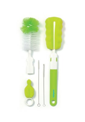 Набір йоржиків для миття дитячих пляшечок зі змінною ручкою "BabyOno" Зелений 24775 фото