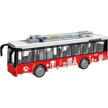 Детская инерционная игрушка Троллейбус на батарейках City Bus Красный 43986 фото