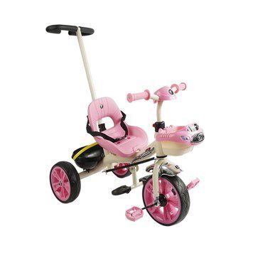 Трехколесный детский велосипед с родительской ручкой и музыкальной фарой Best Trike Розовый 40065 фото