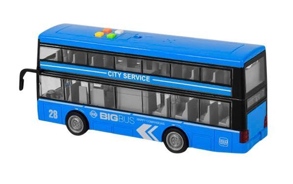 Детская инерционная игрушка Автобус с подсветкой и звуковыми эффектами City Service Синий 44140 фото