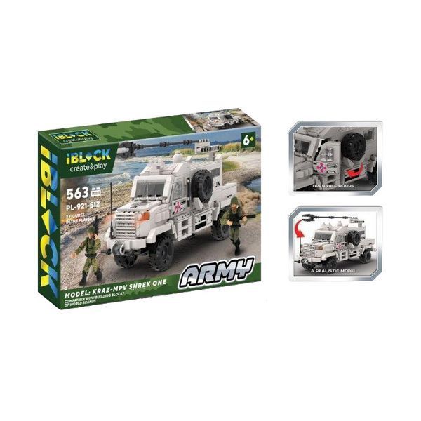Конструктор військовий КРАЗ-MPV Shrek One IBLOCK Армія 563 деталі (PL-921-512) 35448 фото