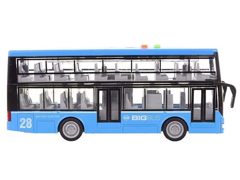 Детская инерционная игрушка Автобус с подсветкой и звуковыми эффектами City Service Синий 44140 фото