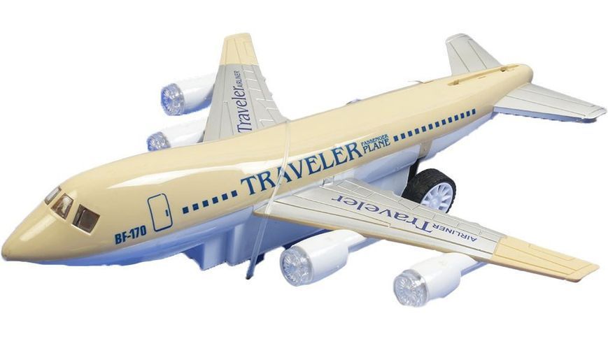 Самолет на радиоуправлении с подсветкой Plane model Золотой 44239 фото