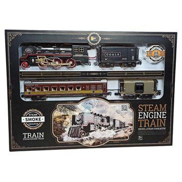 Дитяча залізниця з парою підсвічуванням і звуковими ефектами Vintage Steam Train 92,5 х 137.5 см Вид 2 41530 фото