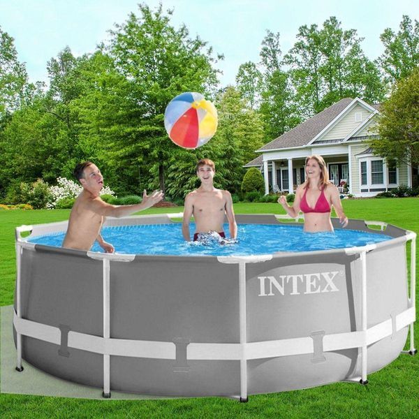 Каркасний басейн Інтекс Intex круглий з насосом-фільтром 6500 л 305 х 99 см Сірий 35018 фото