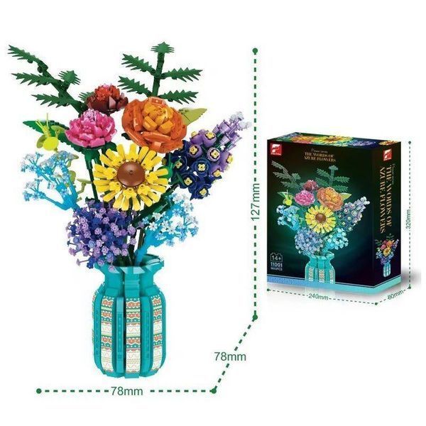 Конструктор Цветы Букет в вазе Flowers Series 1853 детали 36928 фото