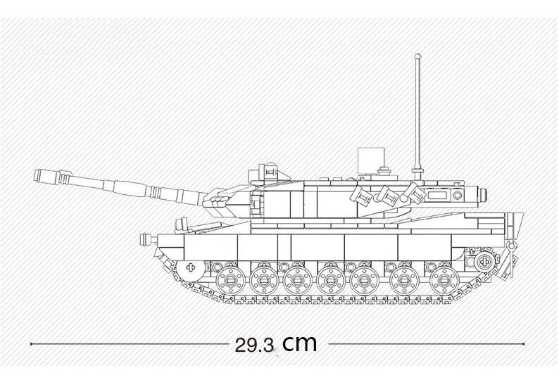 Конструктор военный Основной боевой танк Леопард 2А5 Sluban Model Bricks 766 деталей 29290 фото