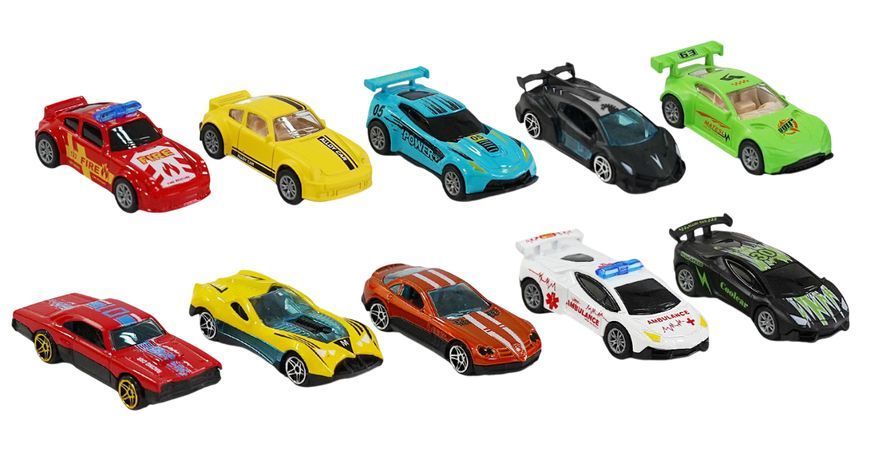 Набор машинок Хот Вилс Hot Wheels Инерционные 10 шт. Вид 1 39027 фото