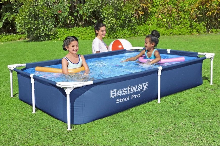 Каркасний басейн бествей Bestway 221 х 150 х 43 см об'єм 1200 л Прямокутний Синій 41079 фото