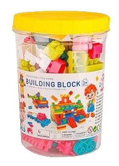Блоковий конструктор для дітей у відрі 120 елементів Рожевий 31393 фото