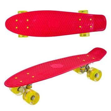 Пенни борд со светящимися колесами Penny board скейт, темно-красный 10233 фото