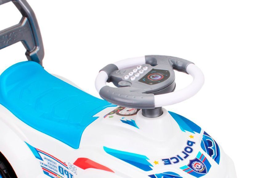 Толокар Машинка Каталка с ручкой и звуковыми эффектами Technok Toys Полиция Белый 39159 фото