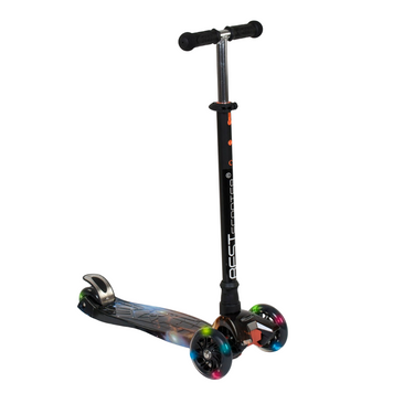 Триколісний самокат з колесами, що світяться MAXI Best Scooter Чорний Вид 1 25851 фото