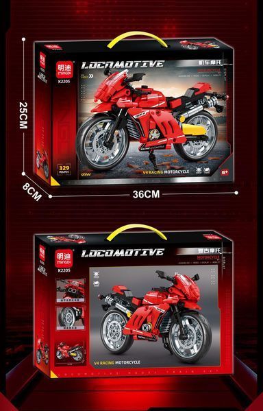Дитячий конструктор Мотоцикл V4 Racing Motorcycle Mingdi 329 деталей 43995 фото