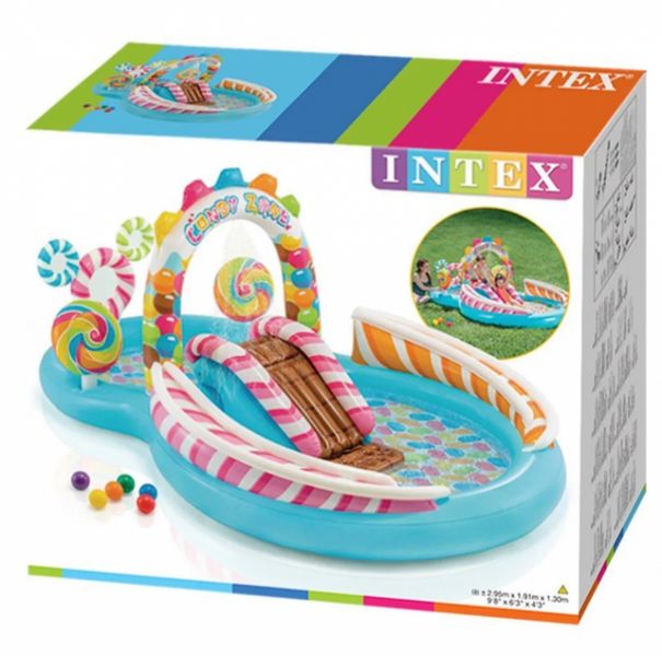 Надувной Игровой центр Intex Бассейн 57149 Карамель 295 х 191 х 130см, обьем 374л от 3-х лет 22835 фото