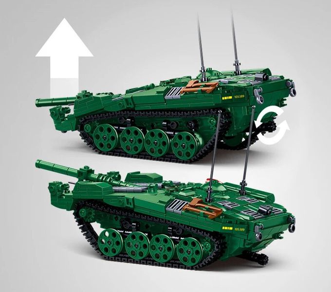 Конструктор військовий Бойовий танк STRV 103 Sluban Model Bricks 692 деталі 31932 фото