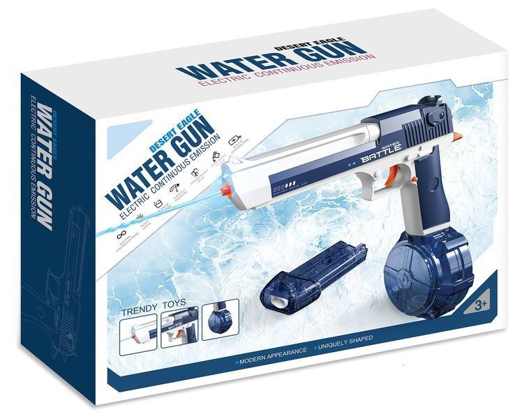 Електричний водний пістолет на акумуляторі з підсвічуванням Glock Water Gun Синій 39964 фото