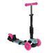 Трехколесный самокат со светящимися колесами и родительской ручкой 5 в 1 Best Scooter Розовый с голубым 25874 фото 2