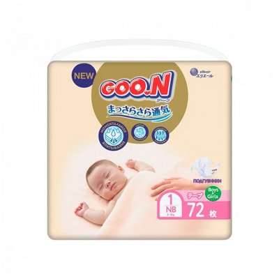 Підгузки Goo.N Premium Soft для новонароджених (SS, до 5 кг, 72 шт) 24279 фото