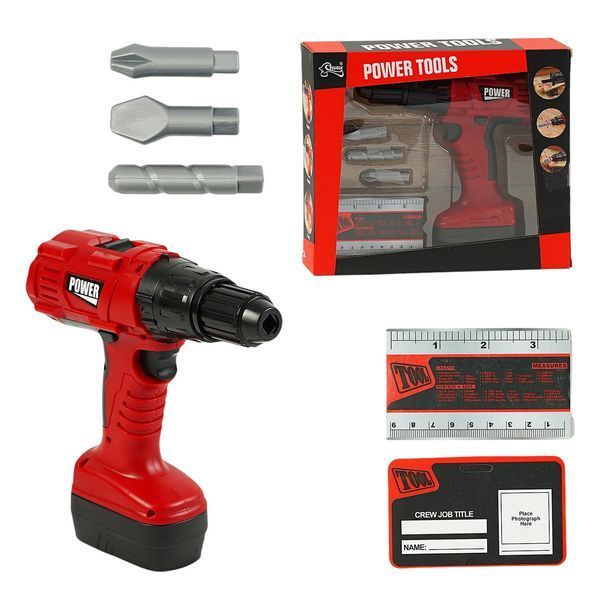 Игрушечный шуруповерт со звуком и подсветкой Power Tools 3 насадки 38020 фото