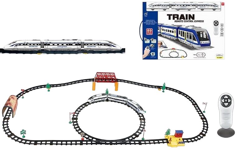Залізниця на радіокеруванні 89 елементів довжина колій 618 см 31104 фото