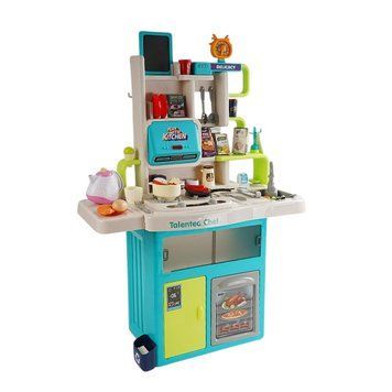 Дитяча кухня з парою та водою Home Chef 115 елементів Блакитна 37067 фото