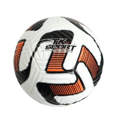 Футбольний м'яч 5 розмір TK Sport 420 г Білий з червоним 28965 фото