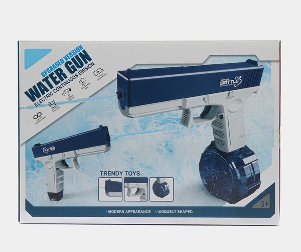 Електричний водний пістолет на акумуляторі з 2 магазинами Glock Water Gun Синій 39966 фото