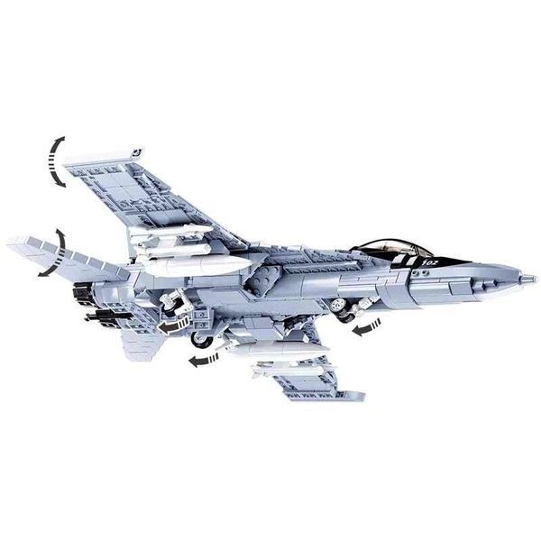 Конструктор военный самолет Истребитель F-18 Sluban Model Bricks 682 детали 31942 фото