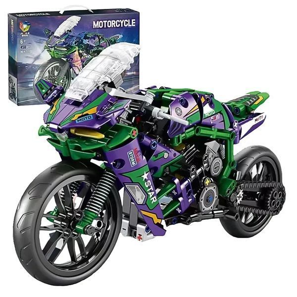 Дитячий конструктор мотоцикл Motorcycle 458 деталей Фіолетовий 36916 фото