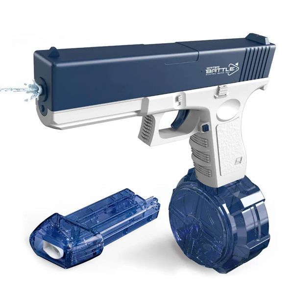 Електричний водний пістолет на акумуляторі з 2 магазинами Glock Water Gun Синій 39966 фото