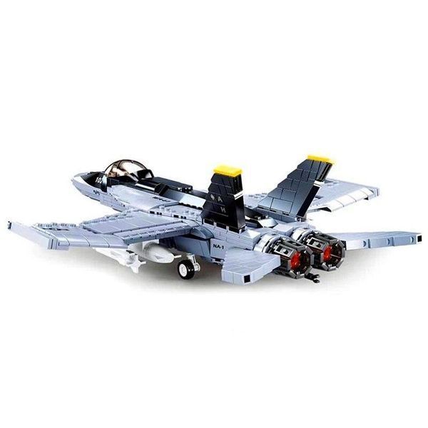 Конструктор военный самолет Истребитель F-18 Sluban Model Bricks 682 детали 31942 фото