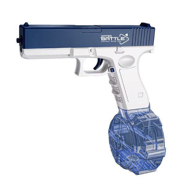 Електричний водний пістолет на акумуляторі з 2 магазинами Glock Water Gun Синій 39966 фото