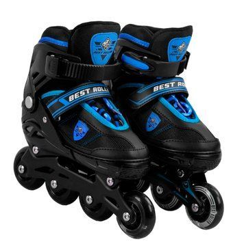 Ролики дитячі чотириколісні Best Roller розмір 31-34 Чорний із синім 25798 фото