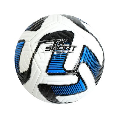 Футбольний м'яч 5 розмір TK Sport 420 г Білий із синім 28967 фото