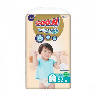 Підгузки Goo.N Premium Soft для дітей 9-14 кг (размір 4(L), на липучках, унісекс, 52 шт) 24282 фото
