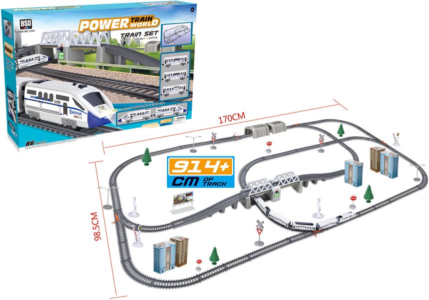 Детская железная дорога со звуком и светом Power Train World 170 х 99 см 31262 фото