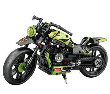 Дитячий конструктор мотоцикл Motorcycle 435 деталей Чорно-зелений 36918 фото