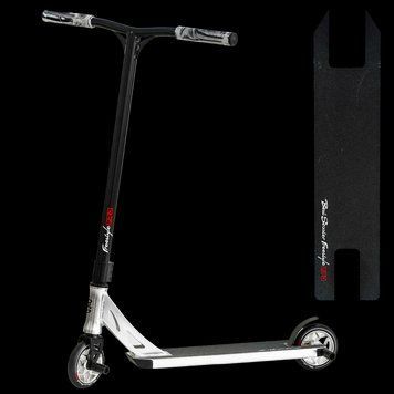 Самокат трюковый двухколесный с алюминиевыми пегами Best Scooter Freestyle Черный с белым 26115 фото