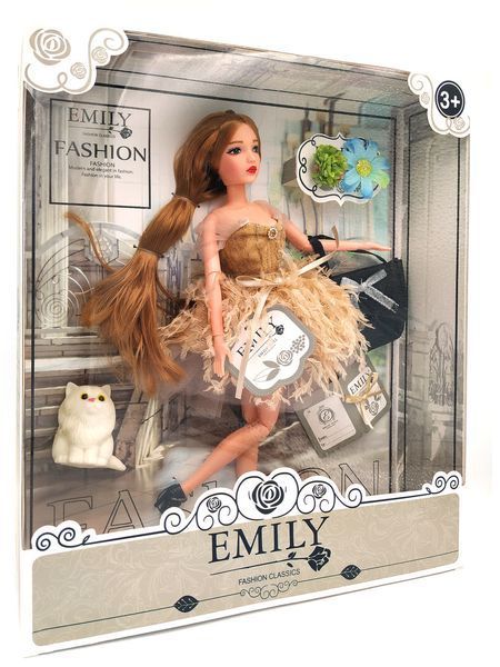 Лялька Емілі Emly Fashion Classics брюнетка в розкішній сукні з високою деталізацією 30см Вид 9 3-2408 фото